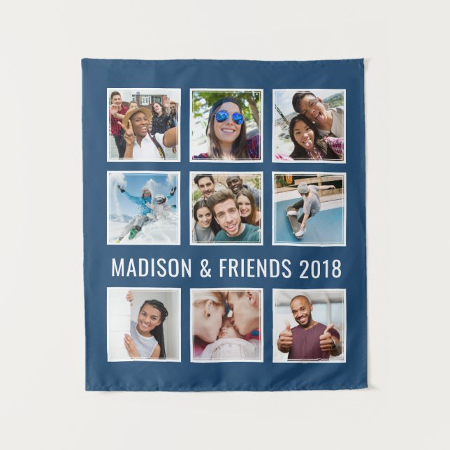 IHRE FOTOS, TEXT & FARBEN-Bänder Wandteppich (Vorderseite)