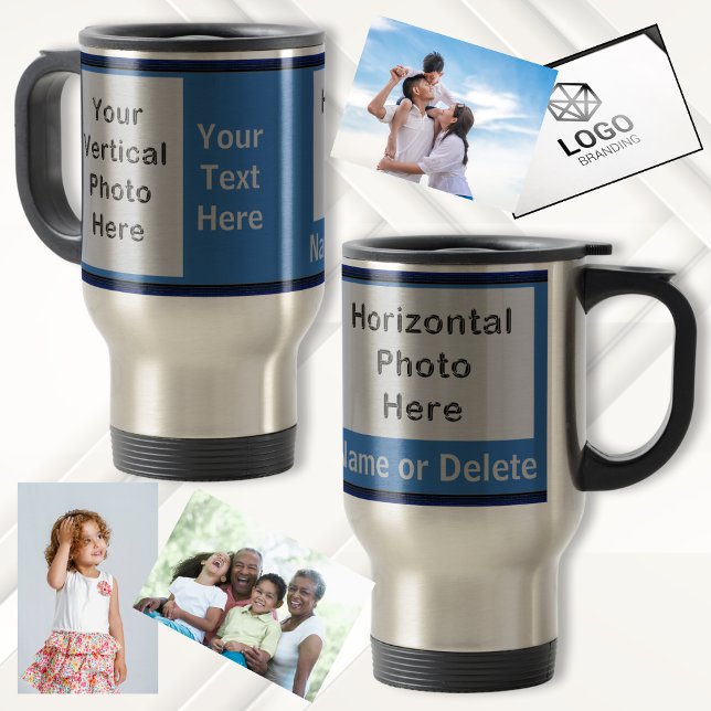 Ihre FOTOS, TEXT, FARBEN Personalisierte Reisebuch Reisebecher (Business Logo Mugs. Promotional Mugs. Photo Travel Mugs. Mugs with Picture on Them. Grandparents Mom)