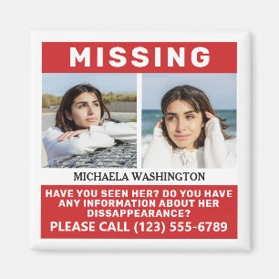 IHRE Fotos & Text "VERMISSTE PERSON" Magnet