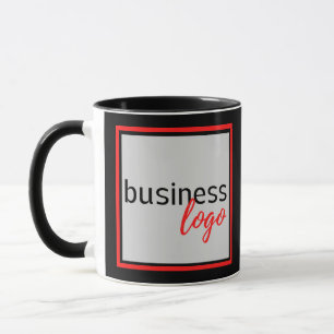 IHRE GESCHÄFTSBRANDLOGO SLOGAN BLACK COFFEE-TASSE TASSE