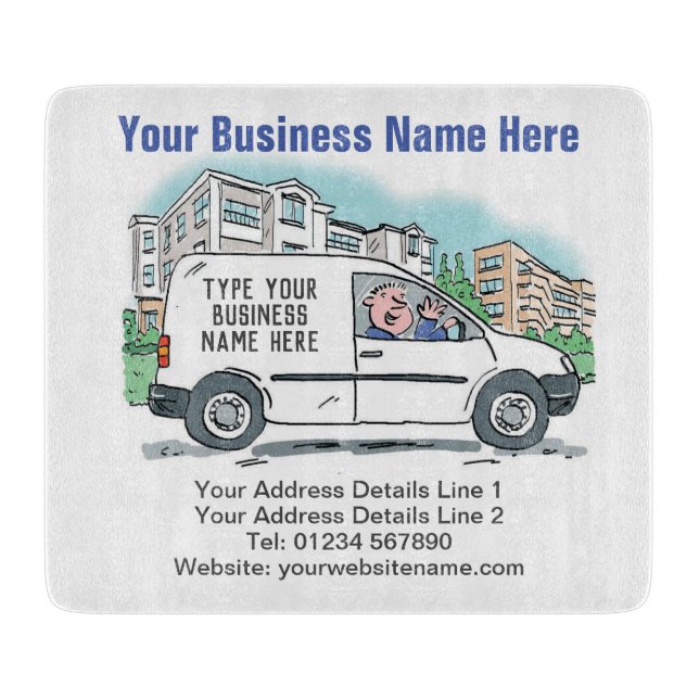 Ihre Geschäftsdetails zu einem Schneidebrett (Vorderseite)