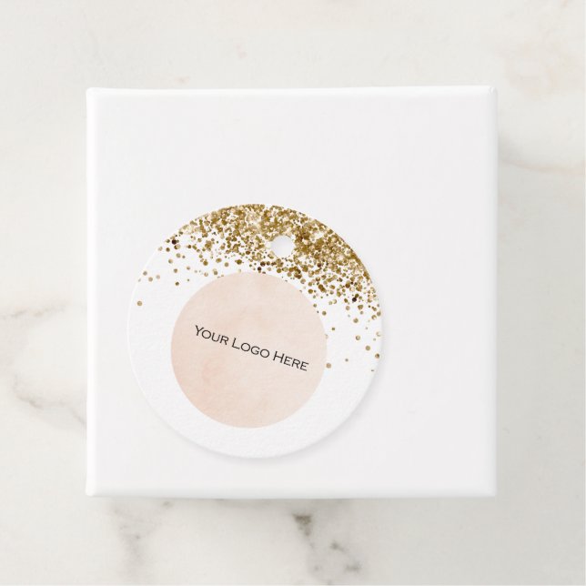 Ihre Gold-Glitzer-Logos Geschenkanhänger (Beispiel)