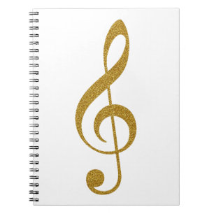 ihre goldene Treble-Klammer musikalische Note Notizblock