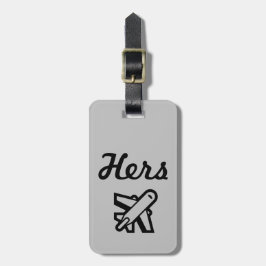 Ihre graue und schwarze Gepäckmarke Gepäckanhänger