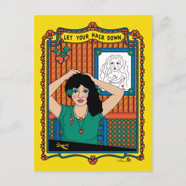 Ihre Hair Down_B_ Postkarte gelassen (Vorderseite)
