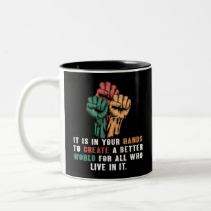 Ihre Hände schaffen besseren World Black History M Zweifarbige Tasse