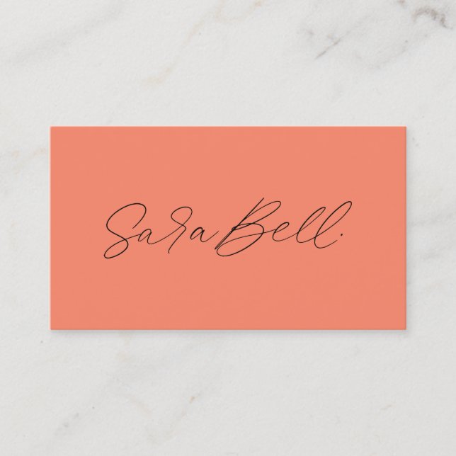 Ihre handgeschriebene Unterschrift Korallenhochlad Visitenkarte (Vorderseite)