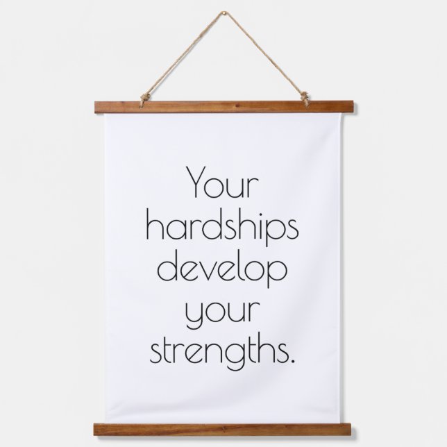 Ihre Hardships Wood Topped Wall Tapestes Wandteppich Mit Holzrahmen (Vorderseite)