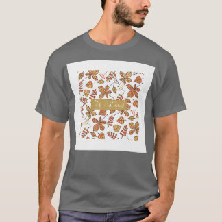 Ihre Herbstlaub im Herbst Zeichnete Brown White Pr T-Shirt