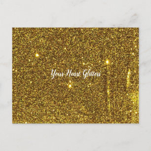 Ihre Herz-Glitzer Gold Glitzer Postkarte