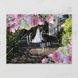 Ihre Hochzeit Foto Wildblumen Confetti Vielen Dank Postkarte