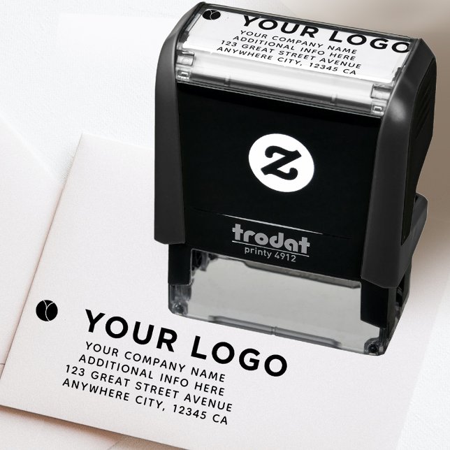 Ihre horizontale Firmenadresse modern Permastempel (logo return address stamp)