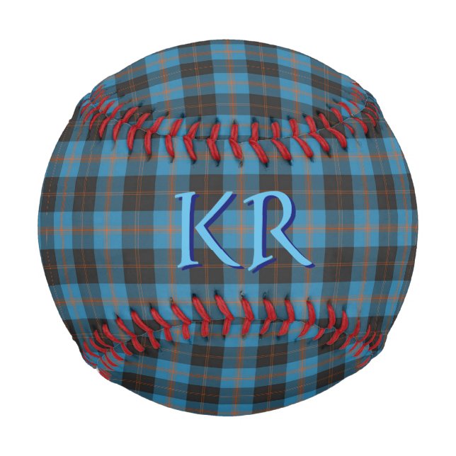 Ihre Initialen über Angus District Ancient Tartan Baseball (Vorderseite)