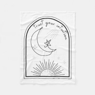 Ihre Intuition Boho Stars Moon Abstrakte Linie Art Fleecedecke