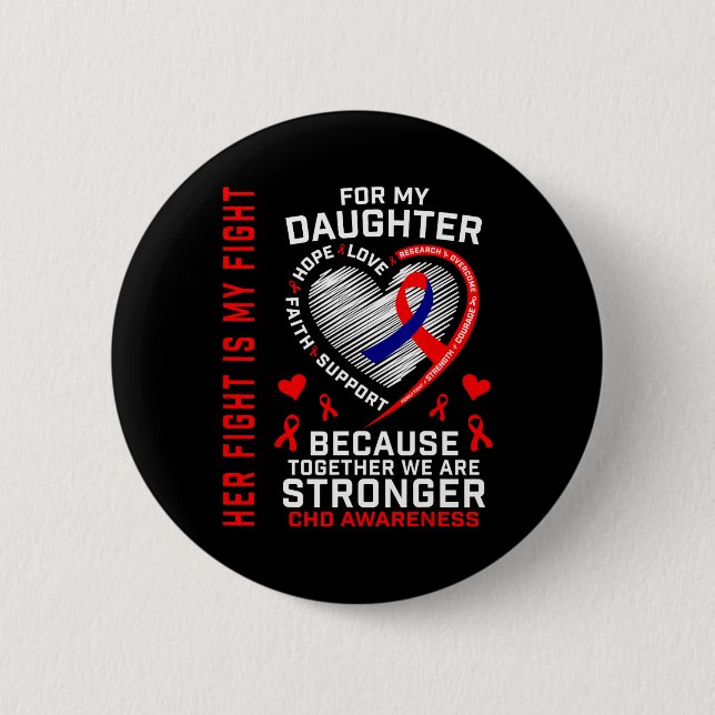 Ihre Kampfflugzeug-Tochter Chd Awareness Heart Dis Button (Vorderseite)