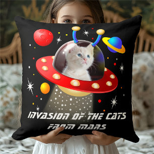 Ihre Katze im Funny SciFi Cat UFO Space Alien Them Kissen