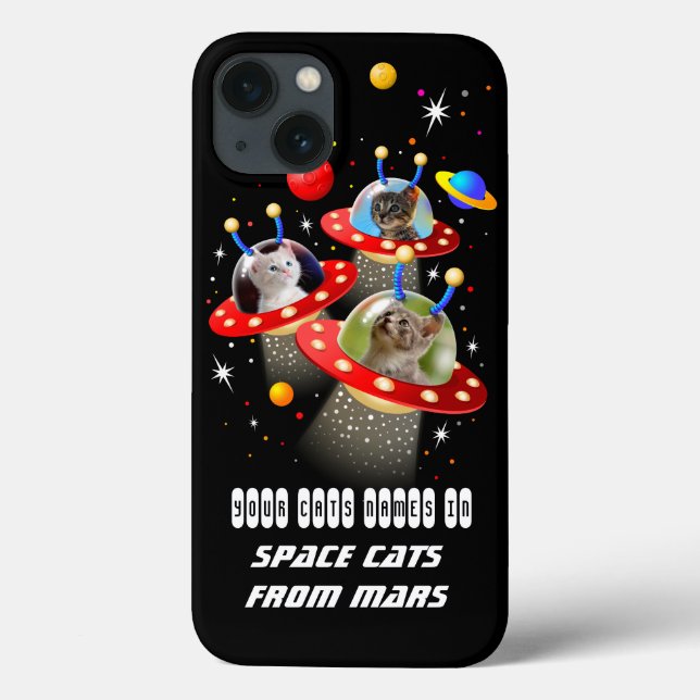 Ihre Katzen in einer Alien Raumschiff UFO Sci Fi F Case-Mate iPhone Hülle (Rückseite)