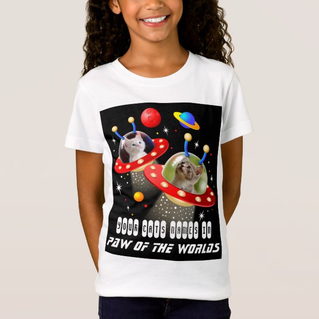 Ihre Katzen in einer Alien Raumschiff UFO Sci Fi F T-Shirt (Vorderseite)