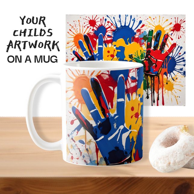 Ihre Kinder arbeiten Personalisiert Kaffeetasse (Your Childs Artwork One Of A Kind Personalized mug by Ricaso . Add your children's art to a mug)