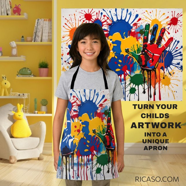 Ihre Kinder arbeiten Personalisiert Schürze (Your Childs Artwork One Of A Kind Personalized Apron by Ricaso. make your own custom gifts)