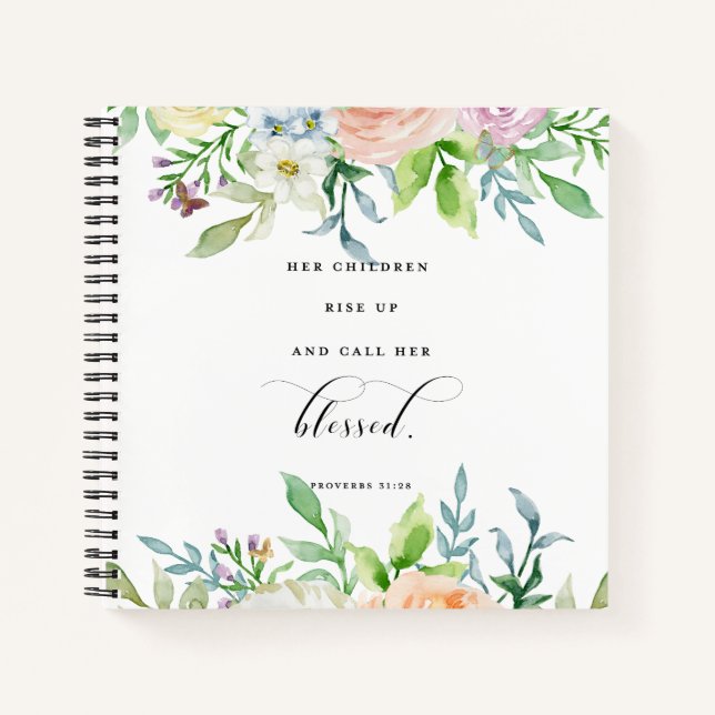 Ihre Kinder erheben sich und nennen ihr gesegnetes Notizbuch (Vorderseite)