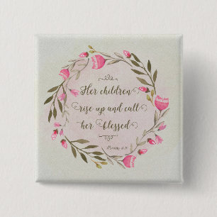 Ihre Kinder stehen auf und nennen sie gesegnet Button