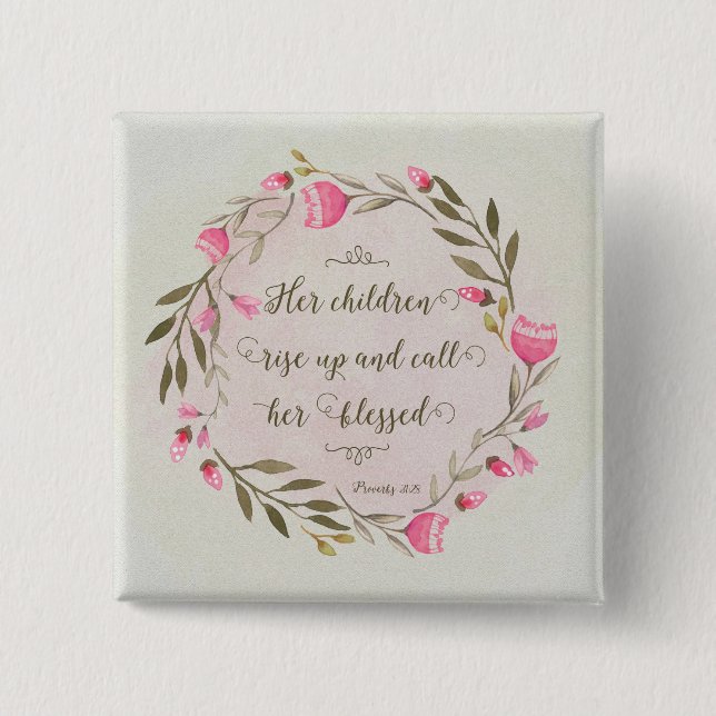 Ihre Kinder stehen auf und nennen sie gesegnet Button (Vorderseite)