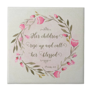 Ihre Kinder stehen auf und nennen sie gesegnet Fliese