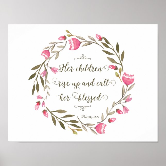 Ihre Kinder stehen auf und nennen sie gesegnet Poster (Vorne)