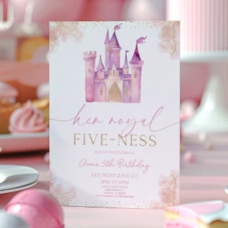 Ihre Königliche 5-Ness Prinzessin 5. Geburtstagspa Einladung
