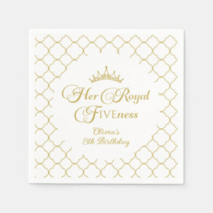 Ihre Königliche Fünf Gold Prinzessin 5. Geburtstag Serviette
