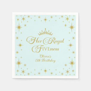 Ihre Königliche Fünfheit Gold Prinzessin 5. Geburt Serviette