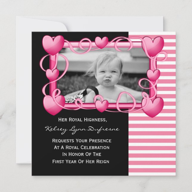 Ihre Königliche Hoheit mit Foto Einladung zum Gebu (Vorderseite)