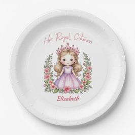 Ihre Königliche Kultur Prinzessin Pink Pappteller