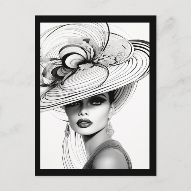 IHRE KRONE (SCHWARZ UND WEISS) #2 POSTKARTE (Vorderseite)