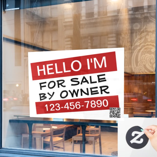 Ihre Kundennummer für Verkaufswerbung QR-Code Fensteraufkleber (Café-Fenster)