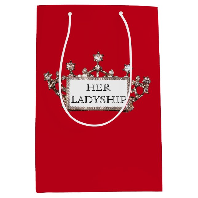 "Ihre Ladyship"-Geschenktasche personalisieren Mittlere Geschenktüte (Vorderseite)