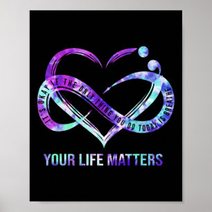 Ihre Lebensprobleme Semicolon Suizidprävention Poster