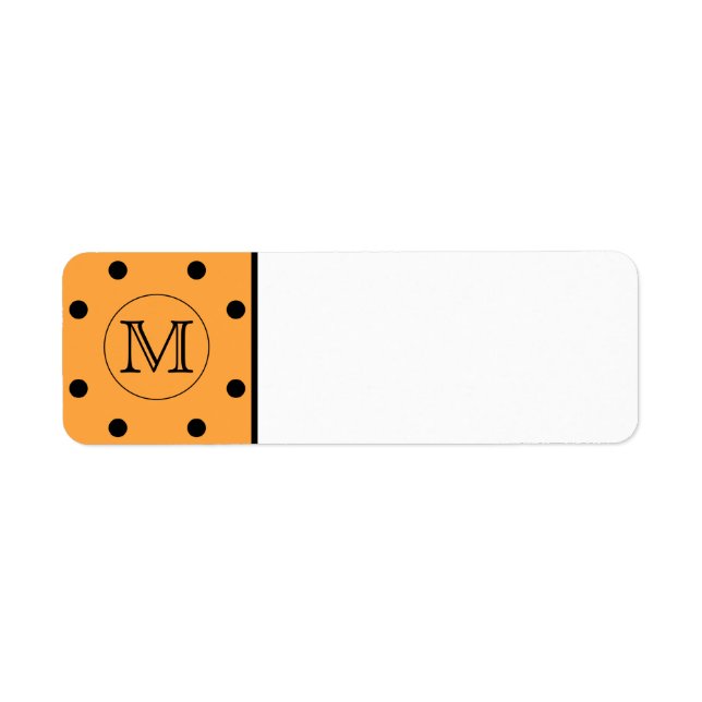Ihre Letter Monogram. Orange und Black Polka Dot. (Vorne)