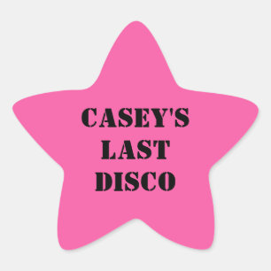 Ihre letzte Disco-Cowgirl-Junggesellinnen-Abschied Stern-Aufkleber