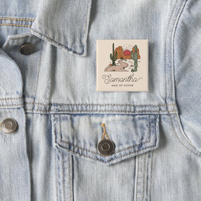 Ihre letzte Fiesta Boho Wüste Bachelorette Weekend Button (Beispiel)