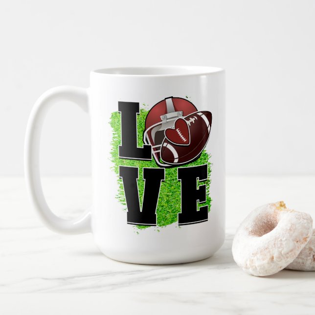 Ihre Liebe für Fußball zum Ausdruck bringen Kaffeetasse (Mit Donut)