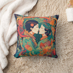 Ihre Liebe, ihr Weg Lesbian Kiss Art Throw Kisse Kissen