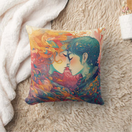 Ihre Liebe, ihr Weg | Lesbischer Kiss Art Deco Sti Kissen