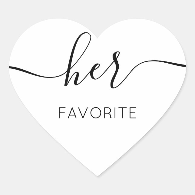 Ihre Lieblings-С alligraphische Gefälligkeitsgabe Herz-Aufkleber (Vorderseite)