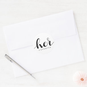 Ihre Lieblings-Bride fett Schwarz-weißes Elegant Runder Aufkleber