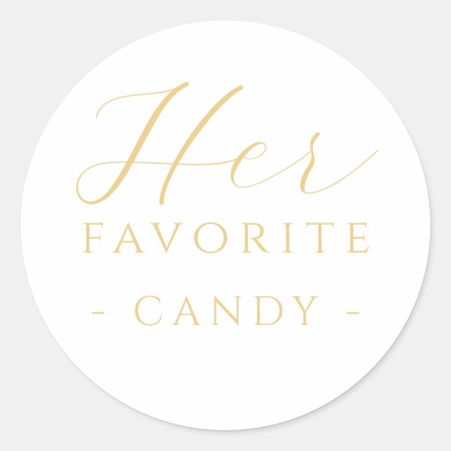 Ihre Lieblings-Candy-Leckerei Sticker Gold Wedding (Vorderseite)