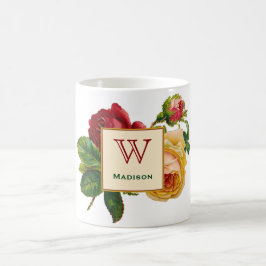 Ihre Lieblings-Floral-Monogramm-Tasse Kaffeetasse