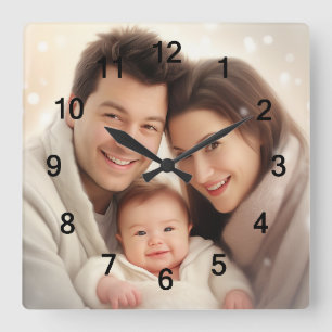 Ihre Lieblings-Foto-Wand Quadratische Wanduhr