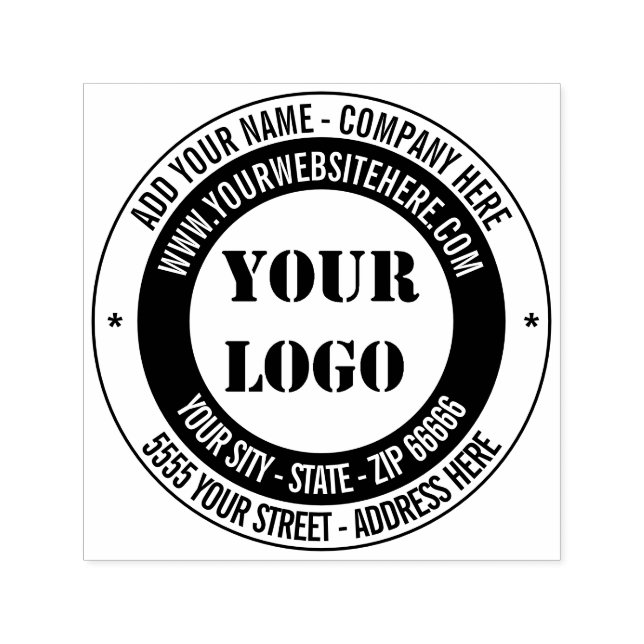 Ihre Logo-Adresse Website Farben Moderne Briefmark Permastempel (Design)